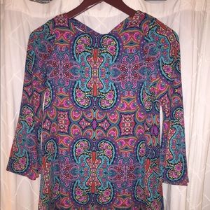 Paisley Blu dress with woven back